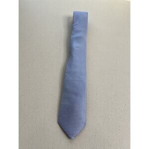 House of Cavani Blue Geometric Pattern Slim Tie with Pocket Square NWOT